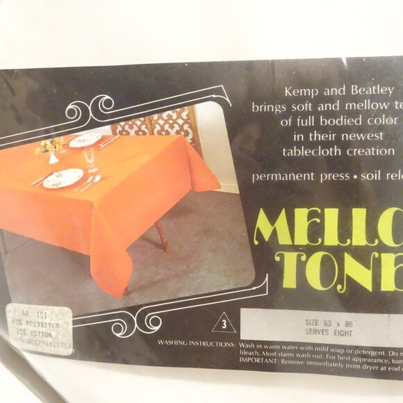 KEMP & BEATLEY Vintage Tablecloth Solid White Lace Trim NOS 63"x86" - Picture 2 of 4